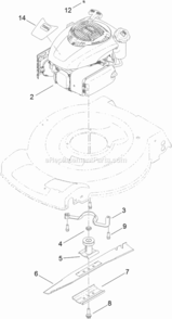 Engine_And_Blade_Assembly Diagram and Parts List for 20371 314000001 - 314200000 Toro Lawn Mower