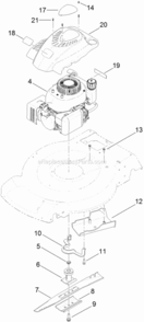 Part Location Diagram of 121-0443 Toro Shroud