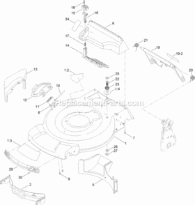 Deck_Side_Chute_And_Rear_Door_Assembly Diagram and Parts List for 20374 314000001 - 314999999 Toro Lawn Mower