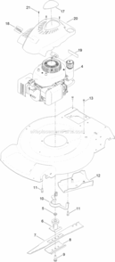 Engine_And_Blade_Assembly Diagram and Parts List for 20374 314000001 - 314999999 Toro Lawn Mower