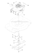 Engine And Blade Assembly Diagram and Parts List for 20377 2012 Toro Lawn Mower