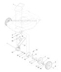 Transmission And Front Wheel Drive Assembly Diagram and Parts List for 20377 2012 Toro Lawn Mower