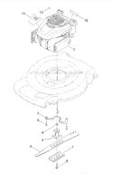 Engine And Blade Assembly Diagram and Parts List for 20377 2014 Toro Lawn Mower