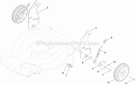 Rear_Wheel_And_Height-Of-Cut_Assembly Diagram and Parts List for 20377 314000001 - 314200000 Toro Lawn Mower