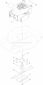 Engine_And_Blade_Assembly Diagram and Parts List for 20378 314200001 - 314999999 Toro Lawn Mower
