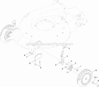 Front_Wheel_And_Height-Of-Cut_Assembly Diagram and Parts List for 20381 314000001 - 314999999 Toro Lawn Mower