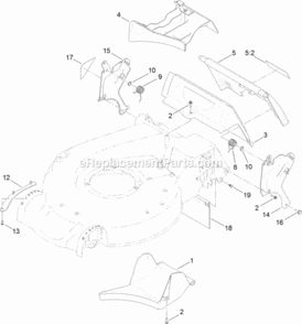 Rear_Door_And_Mulch_Plug_Assembly Diagram and Parts List for 20381 314000001 - 314999999 Toro Lawn Mower