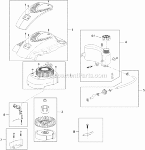 Engine_Assembly_No_1 Diagram and Parts List for 20383 312000001 - 312999999 Toro Lawn Mower