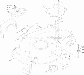 Housing_Assembly Diagram and Parts List for 20383 313000001 - 313999999 Toro Lawn Mower