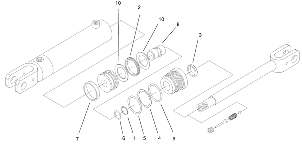 Hydraulic Cylinder No. 99-3051 Diagram and Parts List for 22305TE 990001 - 999999 Toro Lawn Tractor Accessories