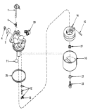 Carburetor Assembly Diagram and Parts List for 20403 7000001-7999999 - 1977 Toro Lawn Mower
