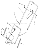Handle Assembly Diagram and Parts List for 20433 39000001-39999999 - 1993 Toro Lawn Mower
