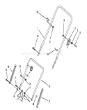 Handle Assembly Diagram and Parts List for 20434 3900001-3999999 - 1993 Toro Lawn Mower