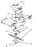 Engine Assembly Diagram and Parts List for 20436WF 39000001-39999999 - 1993 Toro Lawn Mower