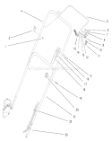 Handle Assembly Diagram and Parts List for 20457 7900001-7999999 - 1997 Toro Lawn Mower