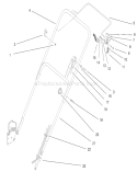 Handle Assembly Diagram and Parts List for 20448 7900001-7999999 - 1997 Toro Lawn Mower