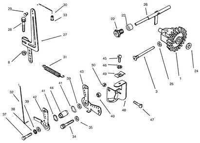 Governor Linkage Diagram and Parts List for 73402 6900001 - 6999999 Toro Lawn Tractor