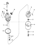 Carburetor Diagram and Parts List for 20474 5000001-5999999 - 1975 Toro Lawn Mower