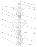 Blade Brake Clutch Assembly Diagram and Parts List for 20475 6900001-6999999 - 1996 Toro Lawn Mower
