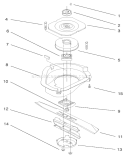 Blade Brake Clutch Assembly Diagram and Parts List for 20483 790000001-799999999 - 1997 Toro Lawn Mower