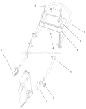Handle Assembly Diagram and Parts List for 20490 8900001-8999999 - 1998 Toro Lawn Mower