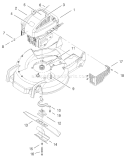 Engine and Blade Assembly Diagram and Parts List for 20494 8900001-8999999 - 1998 Toro Lawn Mower