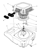 Recoil Assembly Diagram and Parts List for 20526C 9000001-9999999 - 1989 Toro Lawn Mower