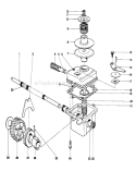 Gear Case Assembly Diagram and Parts List for 20550 5000001-5999999 - 1975 Toro Lawn Mower