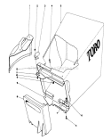 Grass Bag Assembly Diagram and Parts List for 20550 5000001-5999999 - 1975 Toro Lawn Mower
