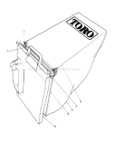 Grass Bag Assembly Diagram and Parts List for 20564C 8000001-8999999 - 1988 Toro Lawn Mower