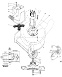 Motor and Blade Assembly Diagram and Parts List for 20564 5000001-5999999 - 1985 Toro Lawn Mower