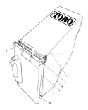 Grass Bag Assembly Diagram and Parts List for 20564 8000001-8999999 - 1988 Toro Lawn Mower