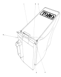 Grass Bag Assembly Diagram and Parts List for 20574 7000001-7999999 - 1987 Toro Lawn Mower