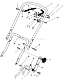 Handle Assembly Diagram and Parts List for 20574 9000001-9999999 - 1989 Toro Lawn Mower