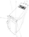 Grass Bag Assembly Diagram and Parts List for 20577 4000001-4999999 - 1984 Toro Lawn Mower