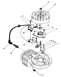 Flywheel & Magneto Assembly Diagram and Parts List for 20581 3000001-3999999 - 1983 Toro Lawn Mower