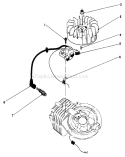 Flywheel and Magneto Diagram and Parts List for 20584 6000001-6999999 - 1986 Toro Lawn Mower