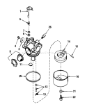 Carburetor Diagram and Parts List for 20586C 8000001-8999999 - 1988 Toro Lawn Mower