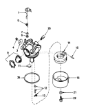 Carburetor Diagram and Parts List for 20586C 9000001-9999999 - 1989 Toro Lawn Mower