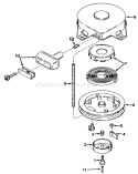 Rewind Starter Diagram and Parts List for 20586 5000001-5999999 - 1985 Toro Lawn Mower