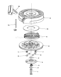 Rewind Starter Diagram and Parts List for 20586 7000001-7999999 - 1987 Toro Lawn Mower