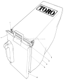 Grass Bag Assembly Diagram and Parts List for 20586 9000001-9999999 - 1989 Toro Lawn Mower