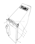 Grass Bag Assembly Diagram and Parts List for 20587 0000001-0999999 - 1990 Toro Lawn Mower