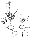 Carburetor Diagram and Parts List for 20588 6000001-6999999 - 1986 Toro Lawn Mower