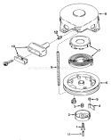 Rewind Starter Diagram and Parts List for 20588 7000001-7999999 - 1987 Toro Lawn Mower