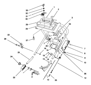 Handle Assembly Diagram and Parts List for 20929B 69000001 - 69999999 Toro Lawn Mower