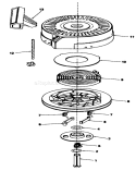 Rewind Starter Diagram and Parts List for 20611 9000001-9999999 - 1989 Toro Lawn Mower