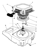 Recoil Assembly Diagram and Parts List for 20624 6000001-6999999 - 1986 Toro Lawn Mower
