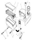 Air Cleaner and Fuel Tank Diagram and Parts List for 20624 8000001-8999999 - 1988 Toro Lawn Mower