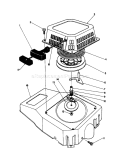 Recoil Assembly Diagram and Parts List for 20627C 8000001-8999999 - 1988 Toro Lawn Mower